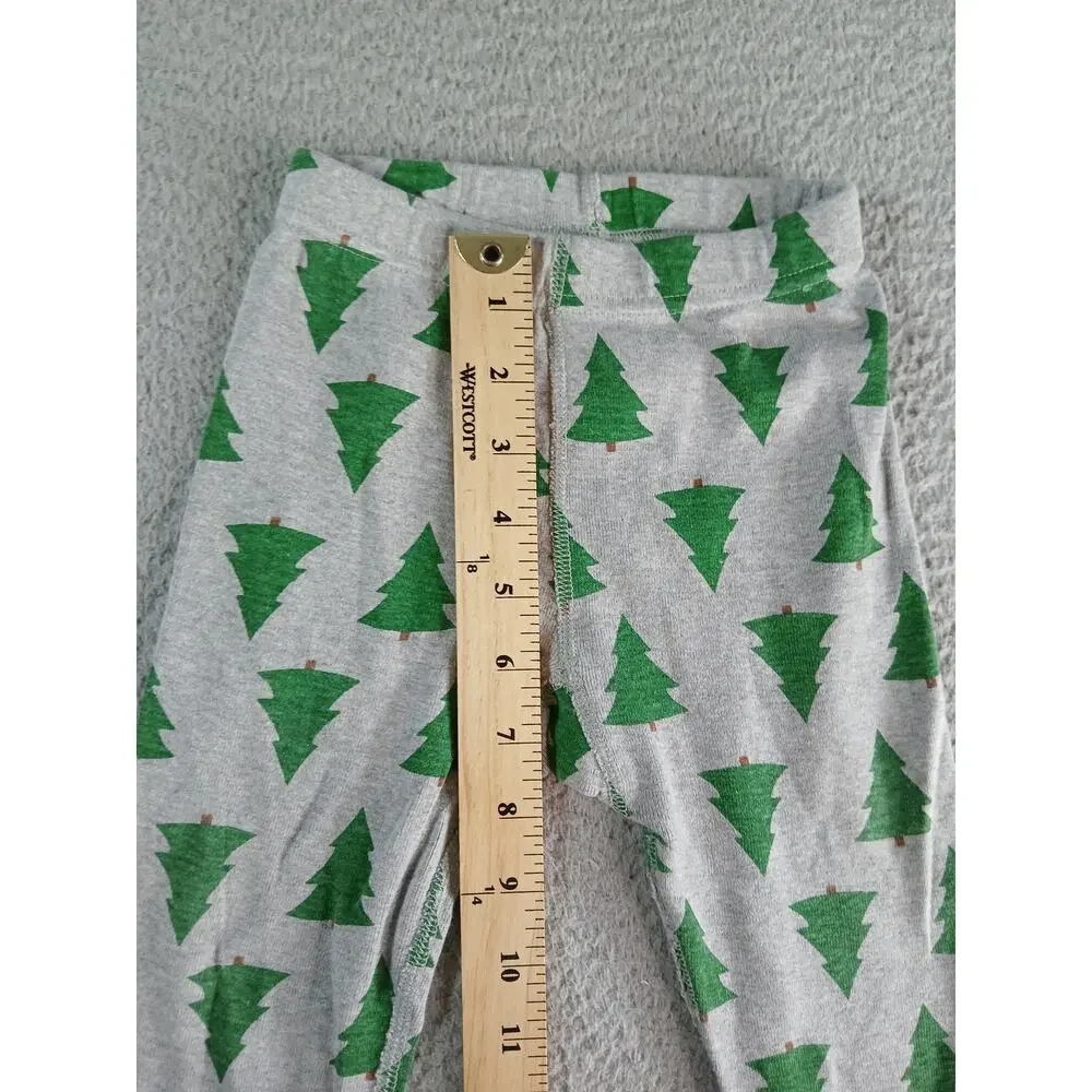Hanna Andersson Pajamas Set 90 US 3T Gray Christmas Trees Winter Organic Cotton